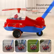 Toddler Push & Go Helicopter Toy with Rotating Propeller