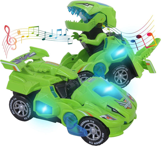 Transforming Dino Racer Car – Automatic Dinosaur Car with Lights & Music