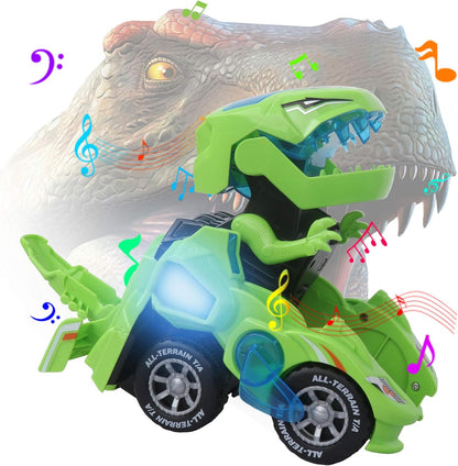Transforming Dino Racer Car – Automatic Dinosaur Car with Lights & Music