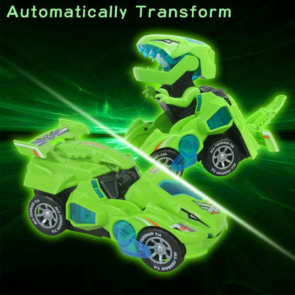 Transforming Dino Racer Car – Automatic Dinosaur Car with Lights & Music