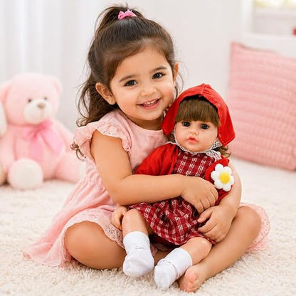 60cm White Baby Doll Toy + Cute Accessories  – Realistic Girl Doll that Sings & Cries