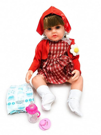 60cm White Baby Doll Toy + Cute Accessories  – Realistic Girl Doll that Sings & Cries