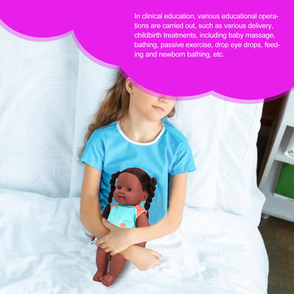Cute African Baby Doll – Realistic Toy with Braided Hair and Dress