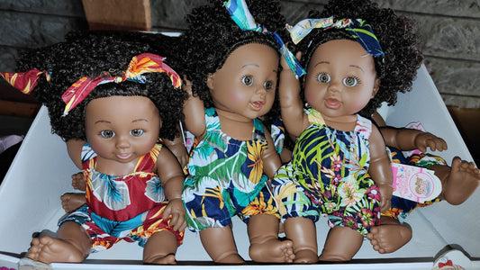 Afro Baby Doll with Ankara Dress – Soft Body Toy