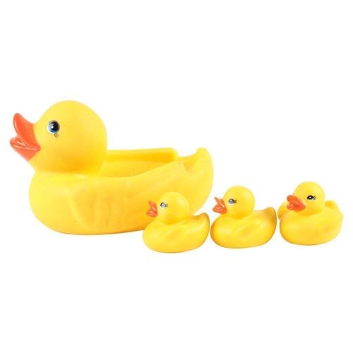 Duck Family Floating Bath Toy Set – 1 Large & 3 Small Ducks