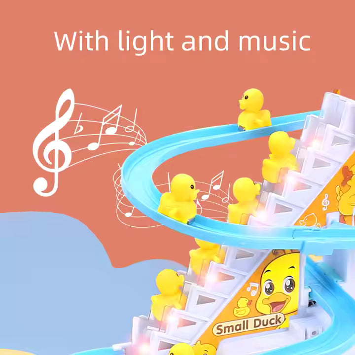 Duck Climbing Staircase Toy with Lights and Music