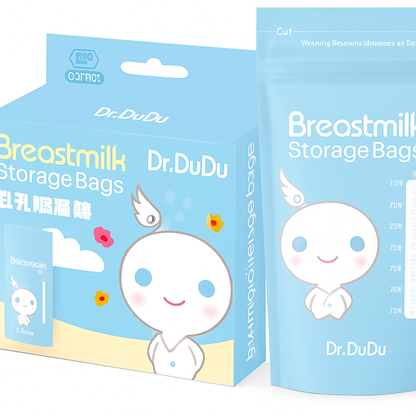 Dr. DuDu Premium Breast Milk Storage Bags – 30pcs Leakproof, BPA-Free & Hygienic Seal