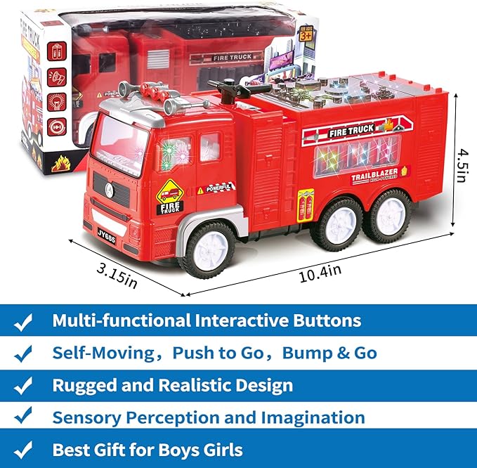 Super Firefighter Truck | Lights, Siren & Auto Drive – Perfect Adventure Toy for Kids