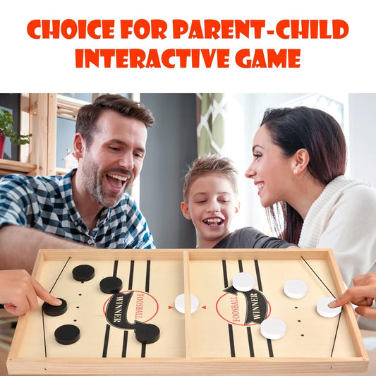 Wooden Fast Sling Puck Game – Interactive Family Board Game (6+ Years)