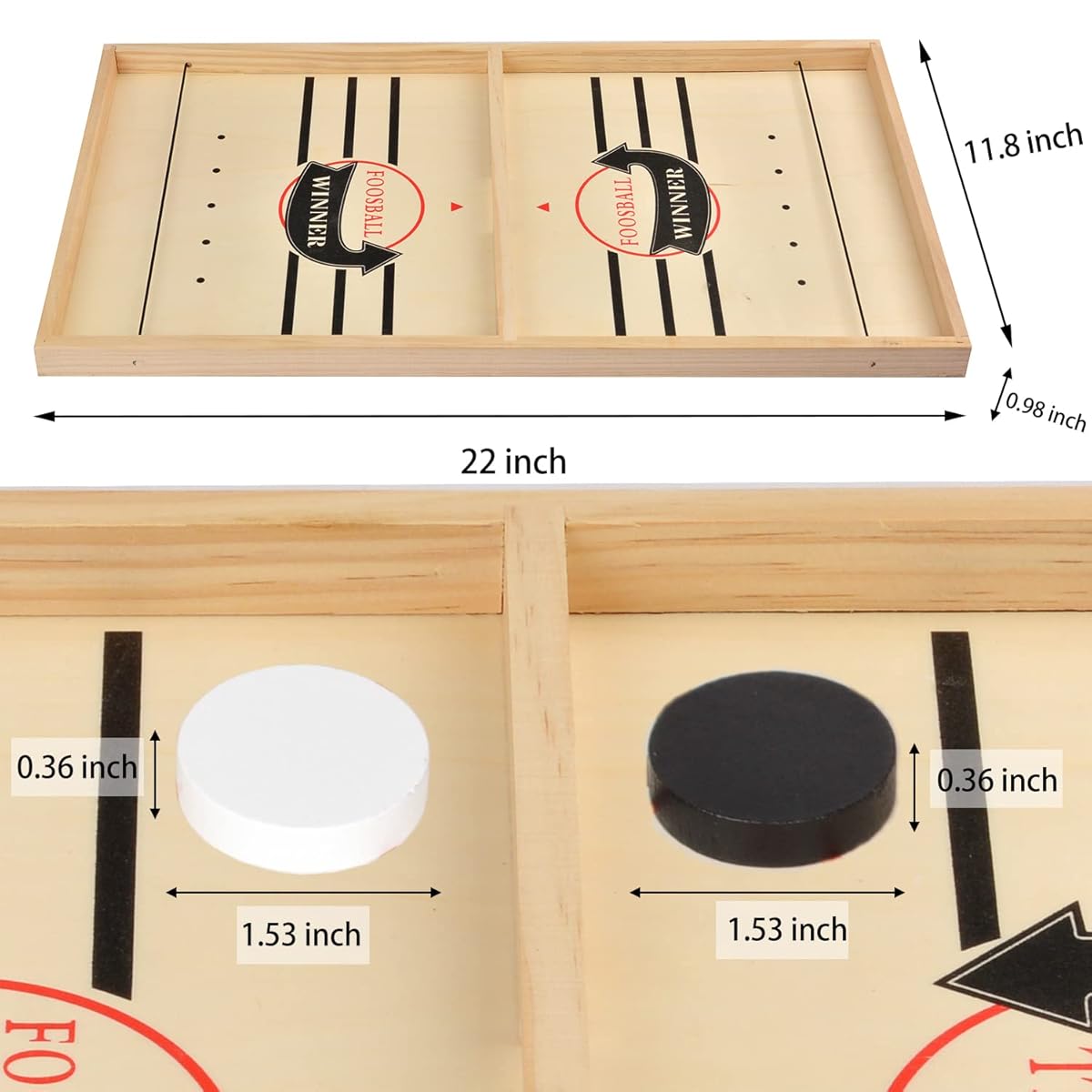 Wooden Fast Sling Puck Game – Interactive Family Board Game (6+ Years)