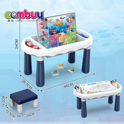 6-in-1 Kids Puzzle Learning Table with Chair