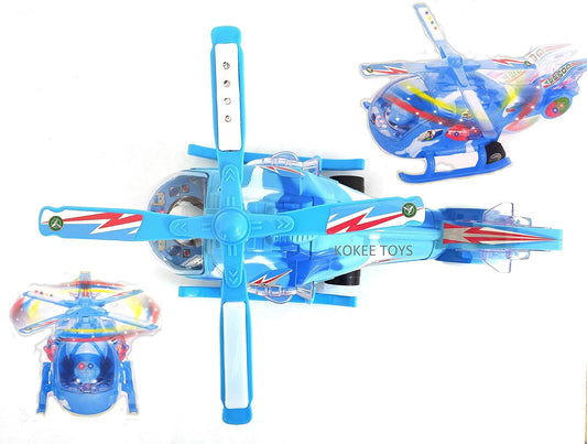 Automatic 360° Rotating Helicopter Toy with Flashing Lights & Music – Battery Operated