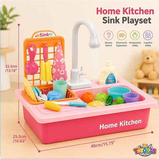 Home Kitchen Sink Playset with Running Water - 3+ Years
