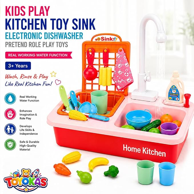 Home Kitchen Sink Playset with Running Water - 3+ Years