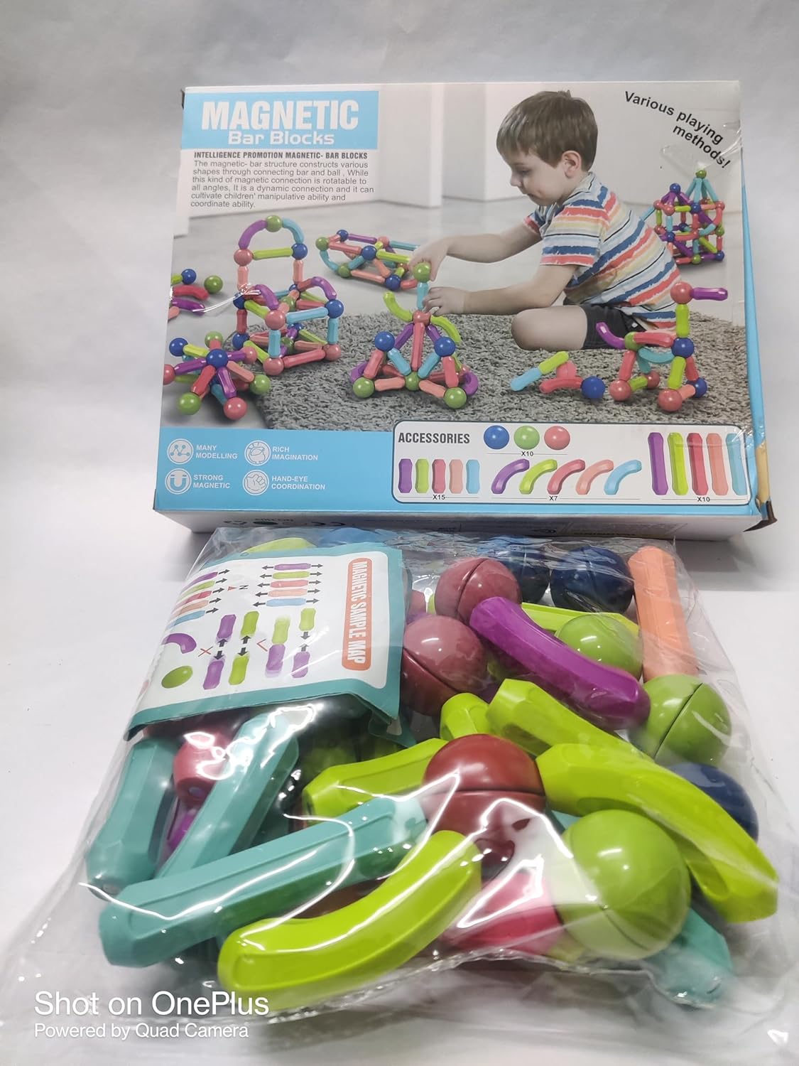 Magnetic Bar Blocks Building Set – STEM Construction Toy for Kids