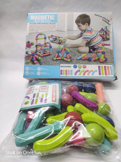Magnetic Bar Blocks Building Set – STEM Construction Toy for Kids