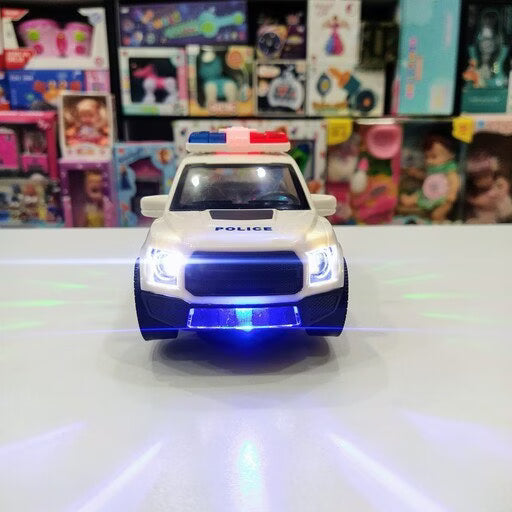 City Police Pickup Toy Car with Lights, Siren & Bump-and-Go Action