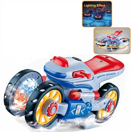 360° Rotating Stunt Bike – Battery Operated with Lights & Music
