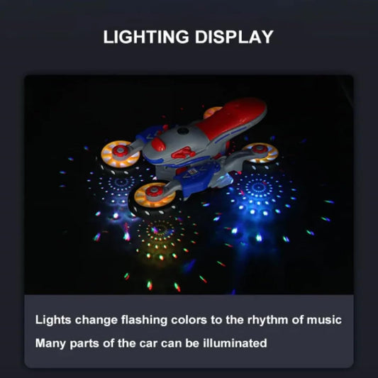 360° Rotating Stunt Bike – Battery Operated with Lights & Music