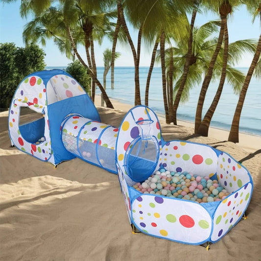 3-in-1 Kids Play Tent, Crawl Tunnel and Ball Pit Set