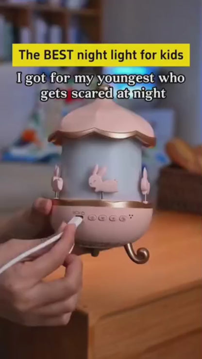 Carousel Night Light Projector – Magical Starry Sky Lamp for Kids