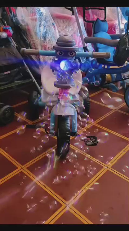 Tricycle with Bubble Machine & Storage Basket