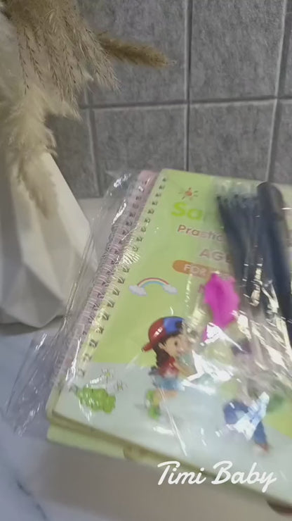 Reusable Copybook Set for Kids – Alphabet, Numbers, Math & Drawing Practice Books