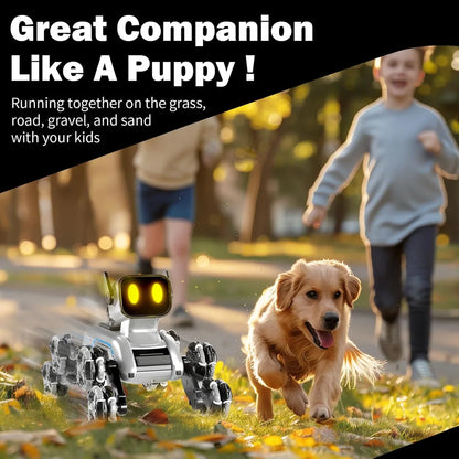 Smart  Remote Control  Robot Dog with LED Eyes, Spray & 360° Wheels