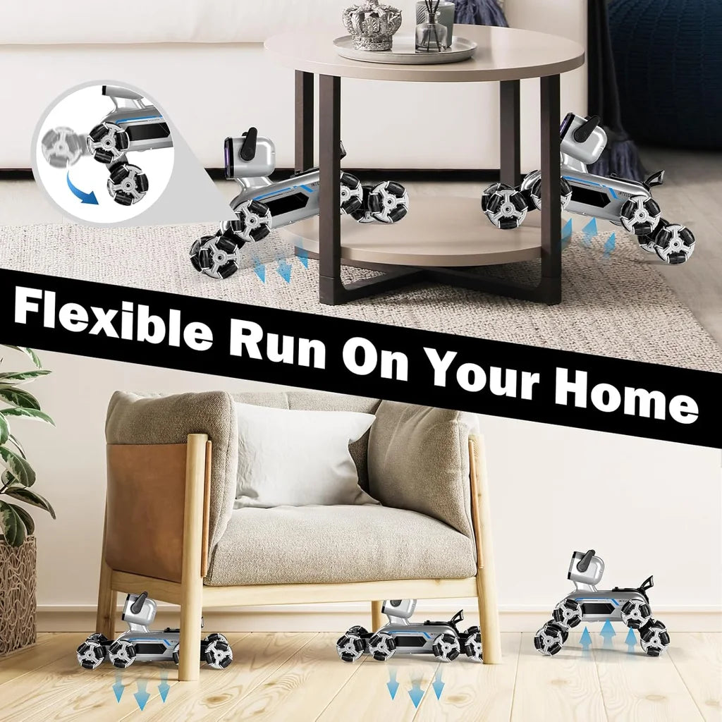 Smart  Remote Control  Robot Dog with LED Eyes, Spray & 360° Wheels