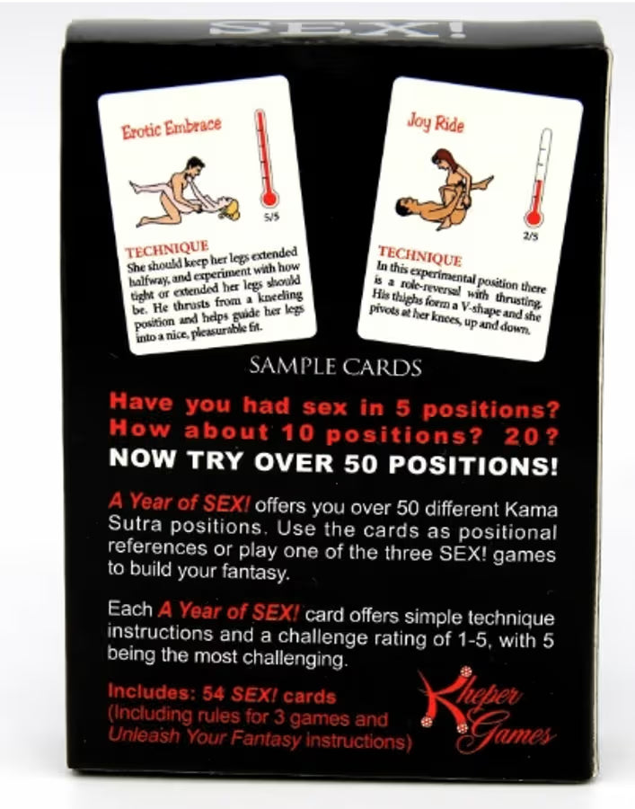 A Year of Sex! Couples Card Game – Fun Intimacy Challenge for Date Nights