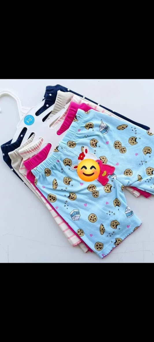 5 Piece  Newborn Cotton Shorts  Unisex Set