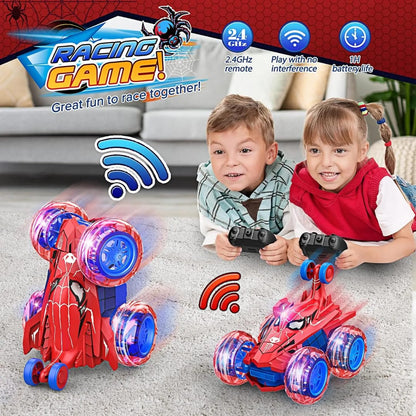 Spider Stunt Remote Control Car with 360° Flips & LED Wheels