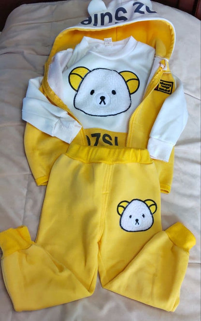 3-Piece Baby Outfit Set | Warm Hoodie, Long Sleeve Top & Pants