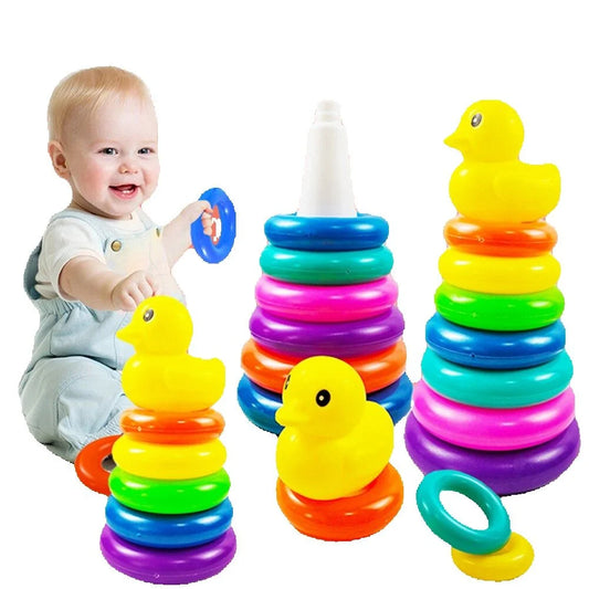 Baby Duck Rainbow Stacking Rings – Colourful Learning Tower for Little Hands