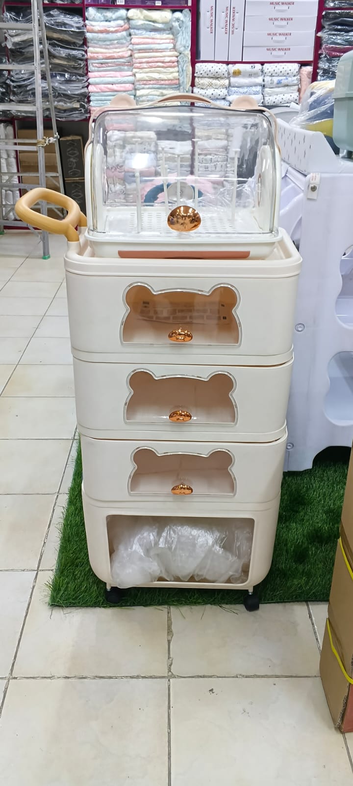 Baby Essentials Organizer Cabinet (3 Drawers + Dustproof Top)