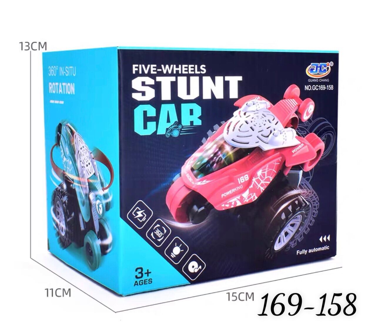 Five-Wheel Stunt Car 360° Rotating Toy – Automatic Flashing Light Car for Kids