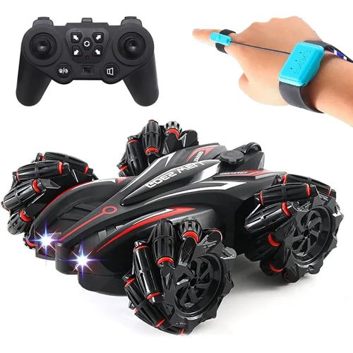 Hand Gesture Sensor Double Spray RC Stunt Car with Lights, Music, 360° Spin and Remote Control