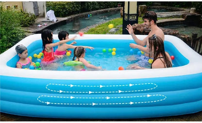 Large Rectangular Family Inflatable Swimming Pool – 260 x 175 x 60 cm