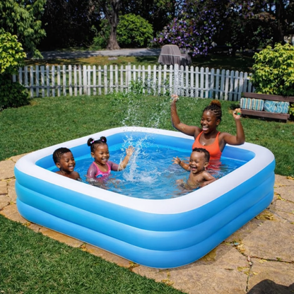 Large Rectangular Family Inflatable Swimming Pool – 260 x 175 x 60 cm