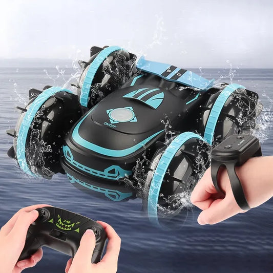 Amphibious Stunt RC Car – 2.4GHz Remote & Gesture Watch, All-Terrain Water + Land