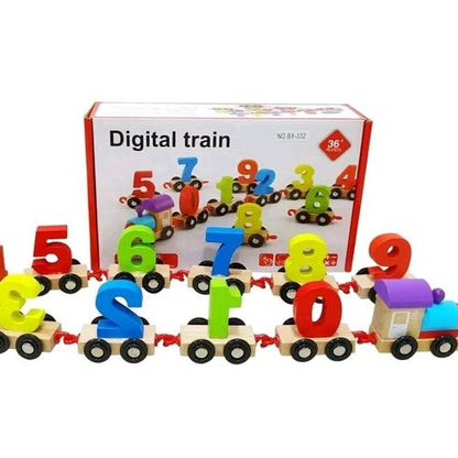 Digital Wooden Number Train Learning Set - 3 Years +