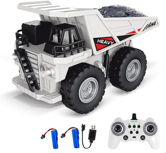Rechargeable RC Heavy Dump Truck – Remote Control Construction Truck with Lights, Sounds & Tilting Bed