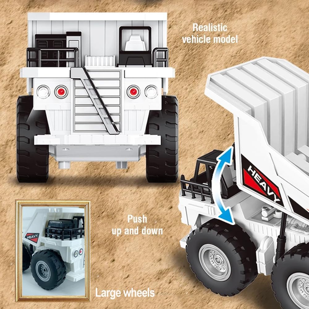 Rechargeable RC Heavy Dump Truck – Remote Control Construction Truck with Lights, Sounds & Tilting Bed