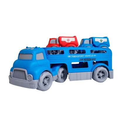 Mega Transport Truck Toy – Car Carrier with 2 Mini Rescue Vehicles