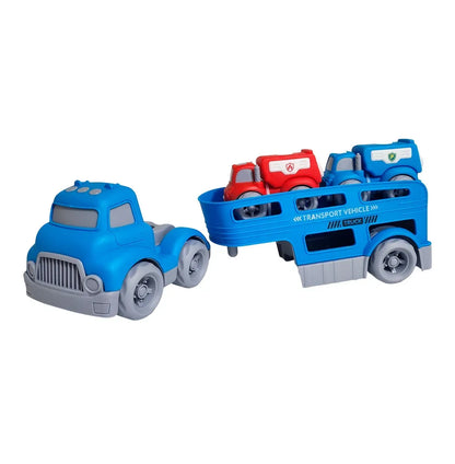 Mega Transport Truck Toy – Car Carrier with 2 Mini Rescue Vehicles