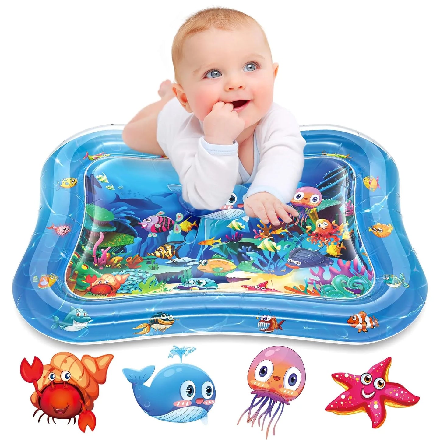 Ocean Theme Baby Water Play Mat for Tummy Time – 65 x 50 cm