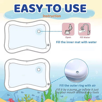 Ocean Theme Baby Water Play Mat for Tummy Time – 65 x 50 cm